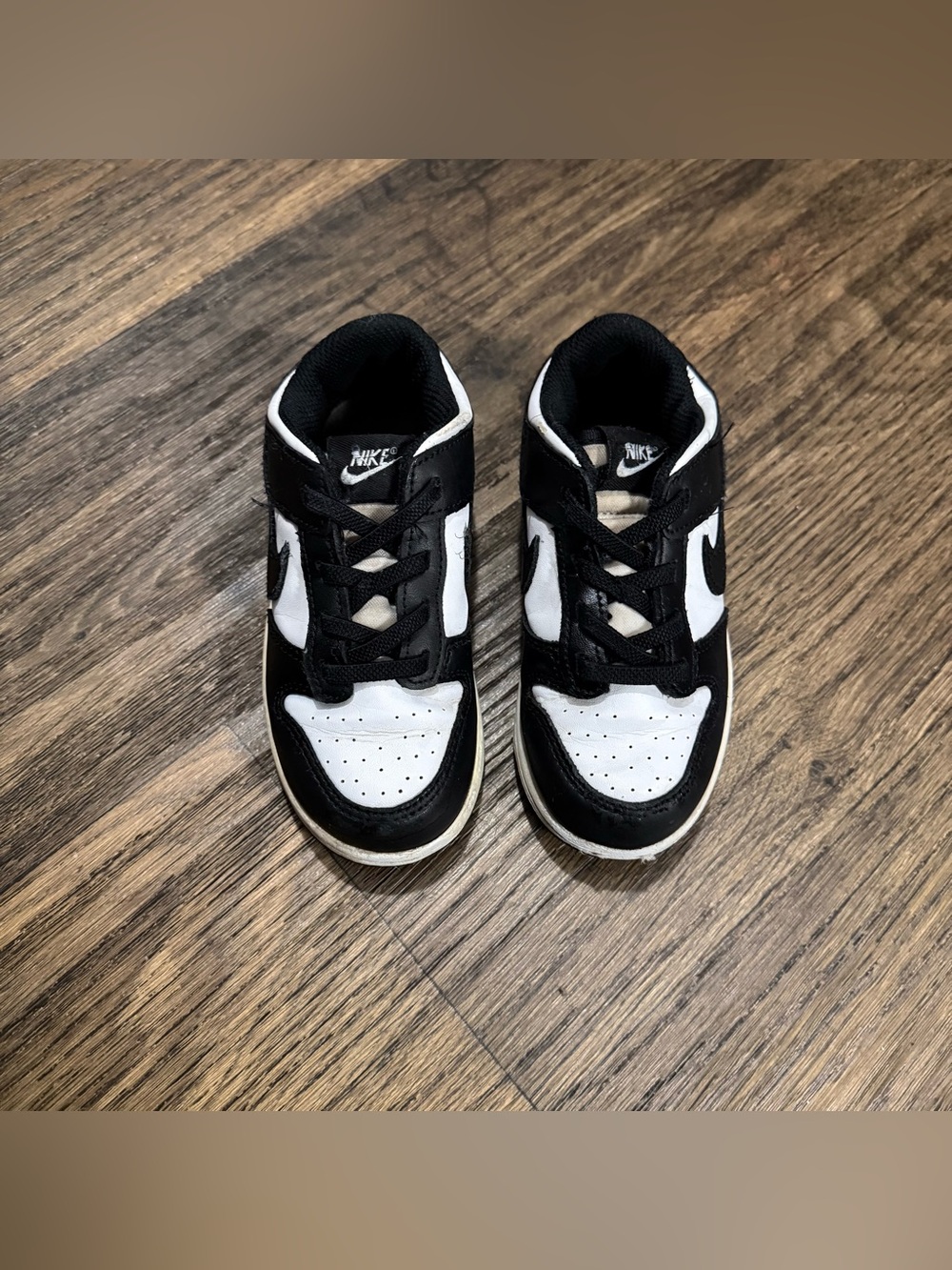 Nike Dunk Low Panda Kids Black and White Low-Top Sneakers Size 10C